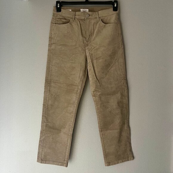 LOFT Pants - Loft Slim Straight Corduroy Tan Pants Size 6 petite